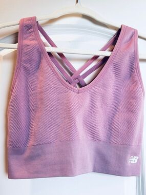 New Balance Lavender Seamless Strappy Sports Bra